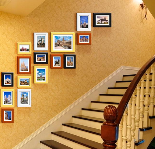 120平米小别墅楼梯创意照片墙装修设计效果图
