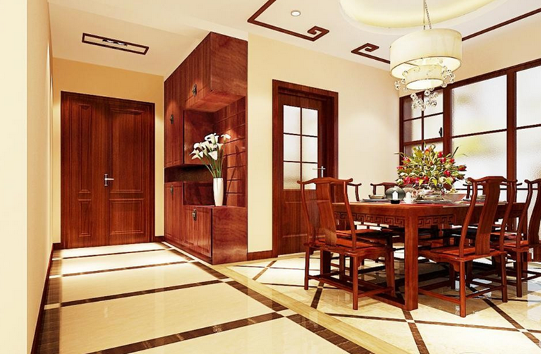 雅致的中式鞋柜设计装修效果图鉴赏-齐装网装